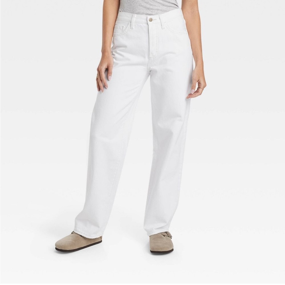 Universal Thread White Jeans High Rise 90's Vintage Straight Leg Women 8 R Denim